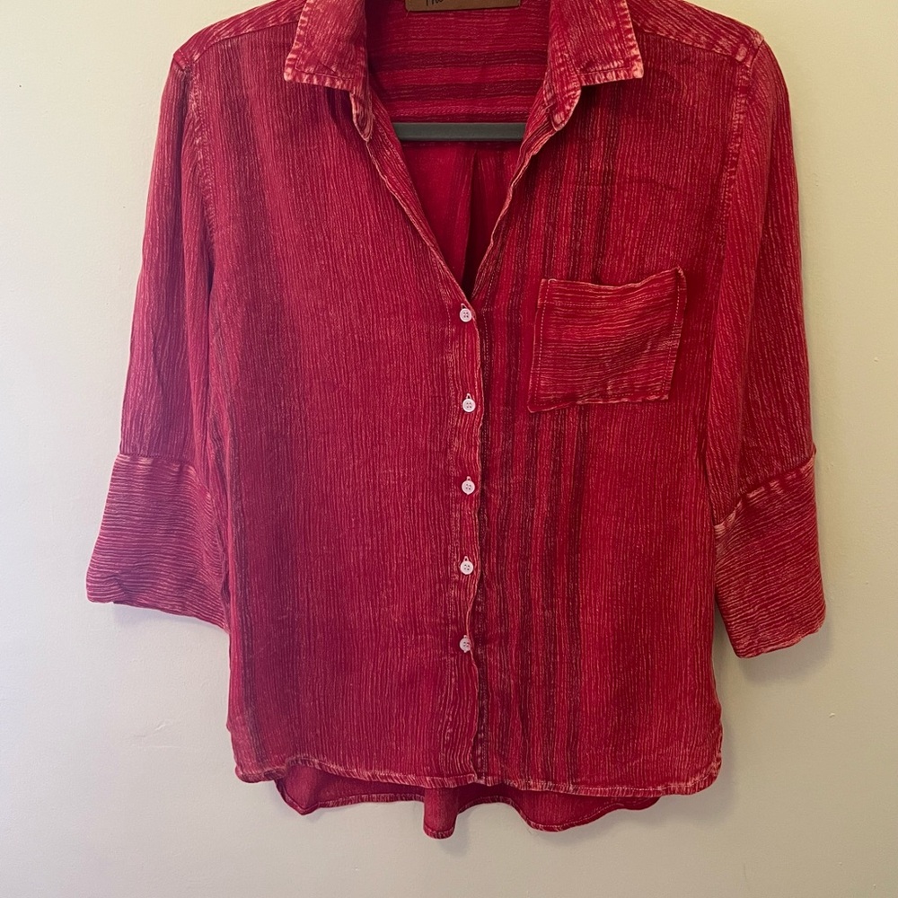 Red Button-Up Shirt